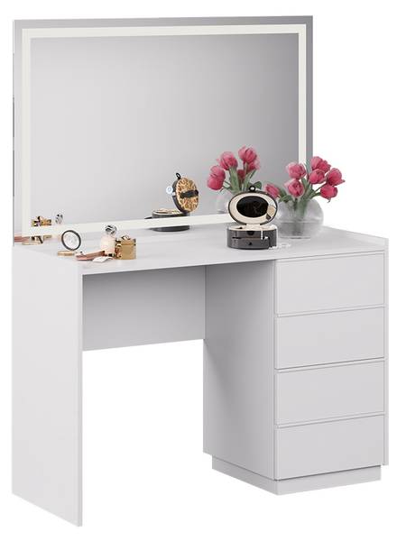 Schminktisch Viktoria 59331 2er set Weiß - Holzwerkstoff - 110 x 78 x 45 cm