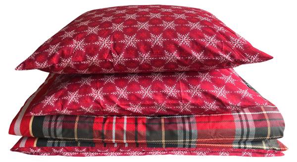Winter Bettwäsche Teddy Plüsch Kristall Rot - Fleece - 135 x 8 x 200 cm