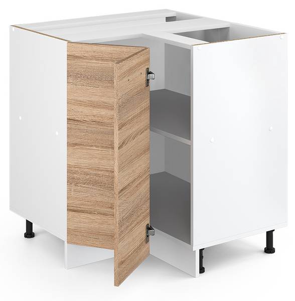 Eckschrank für Hausrat R-Line 41995 Eiche Sonoma Dekor - Weiß
