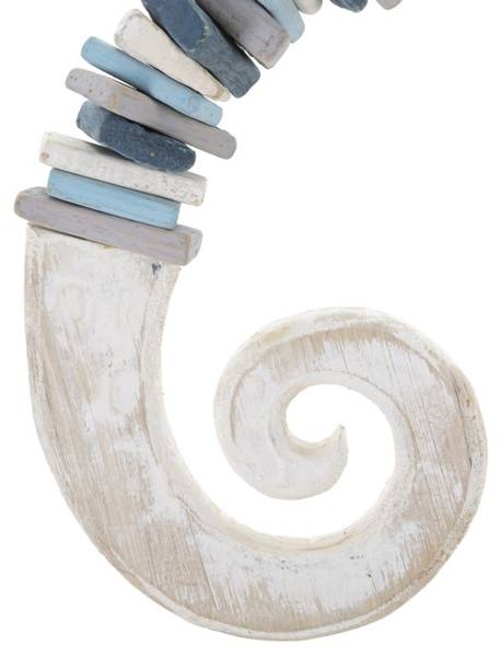 Wanddekoration Cavalluccio Blau - Massivholz - 6 x 55 x 22 cm