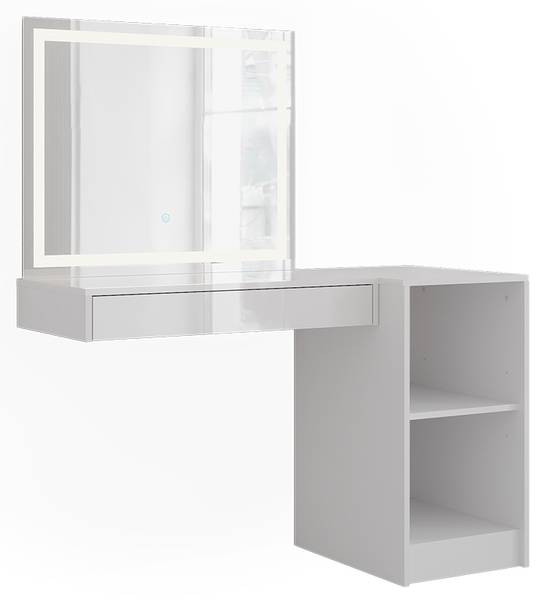 Kaptafel met licht Sherry 57724 wit - plaatmateriaal op houtbasis - 120 x 76 x 51 cm