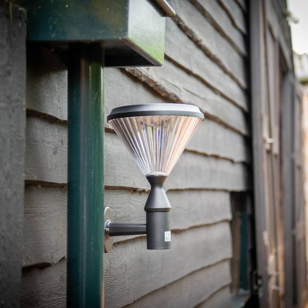 Solar Wandleuchte LED Paris Schwarz - Metall - 26 x 37 x 26 cm