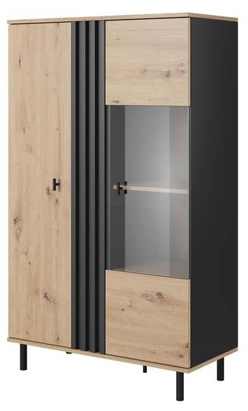 Vitrine MADIS Braun - Holzwerkstoff - 90 x 149 x 40 cm