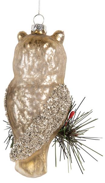 Weihnachtsanhänger Eule CH675427 Gold - Glas - 5 x 13 x 6 cm
