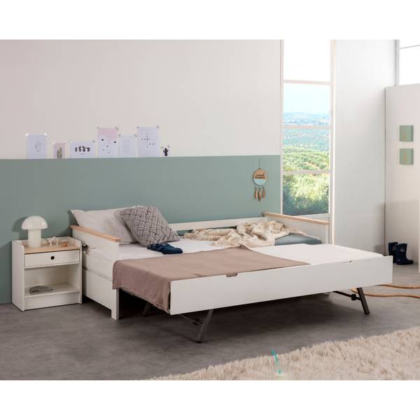 Bett ELSA Weiß - Holzwerkstoff - 105 x 62 x 199 cm