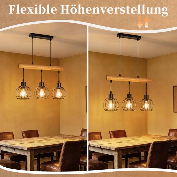 Hanglamp Edith Ⅲ zwart - metaal - 25 x 160 x 50 cm