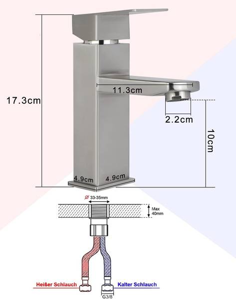 Keukenkraan Norman zilver - metaal - 5 x 18 x 12 cm