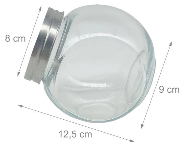 Bonbonglas 5er Set 650 ml Silber - Silikon - 12 x 13 x 9 cm