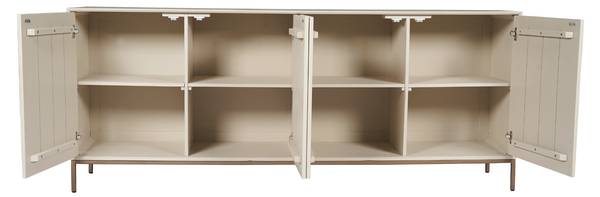 Sideboard MADISON Beige - Massivholz - 210 x 85 x 45 cm