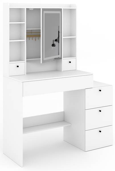 Kaptafel Livora 53023 wit - plaatmateriaal op houtbasis - 106 x 147 x 40 cm