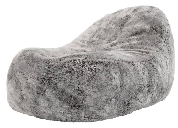 Zitzak Lounger Dream grijs - velours - 105 x 51 x 130 cm