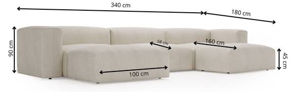 Ecksofa LANDI U Beige
