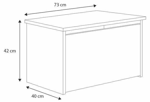 Spielzeugtruhe Daria Weiß - Holzwerkstoff - 73 x 42 x 40 cm