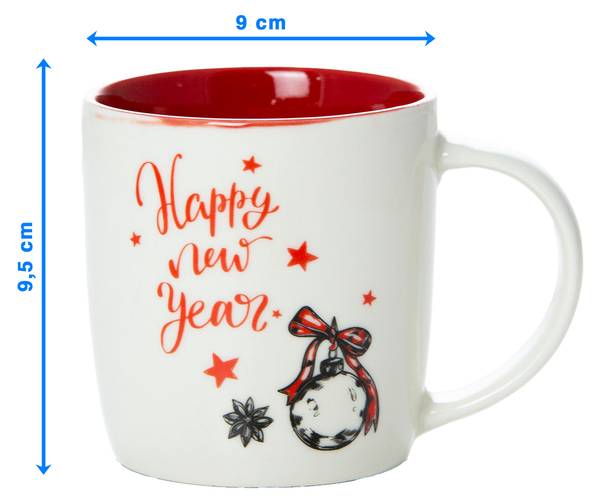 Becher Weihnachtsbecher Weiß - Keramik - 9 x 10 x 9 cm