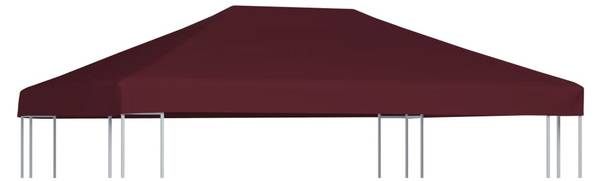 Pavillondach X9022 Rot - Kunststoff - 400 x 16 x 300 cm
