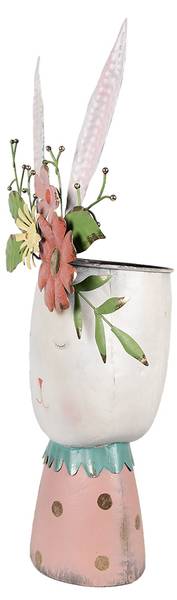 Blumentopf Kaninchen Norasi Weiß - Metall - 19 x 62 x 29 cm