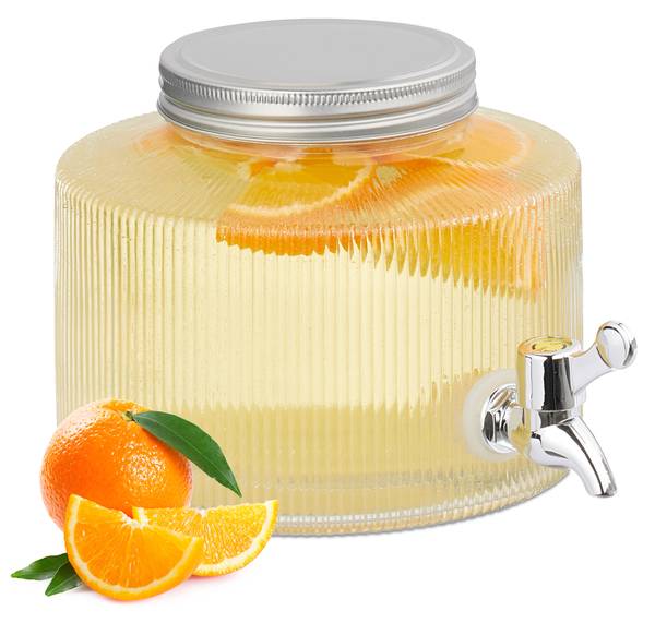 Dekorativer Getränkespender 2,8 Liter Silber - Eisen - 18 x 15 x 25 cm