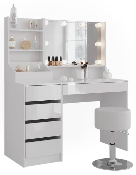 Coiffeuse Sherry 57607 Blanc - Bois manufacturé - 120 x 76 x 51 cm