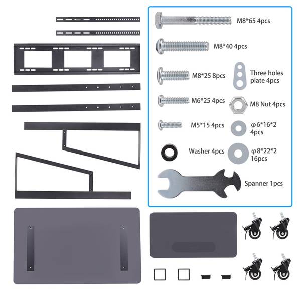 TV Ständer TV Standfuss  32–100 Zoll Schwarz - Metall - 50 x 172 x 83 cm