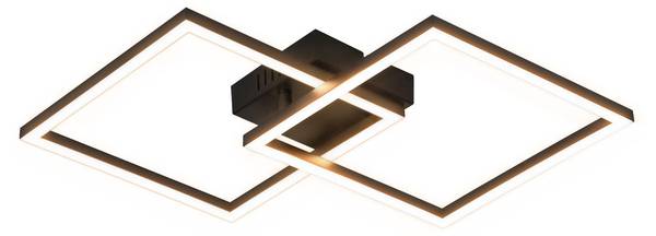 LED Plafondlamp Eichstätt zwart - kunststof - 40 x 7 x 40 cm