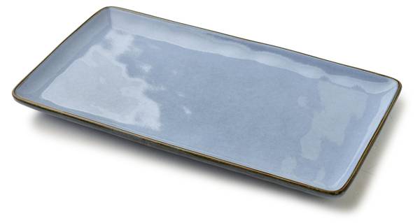 Servierplatte BASIC NATURE Blau - Keramik - 19 x 3 x 36 cm