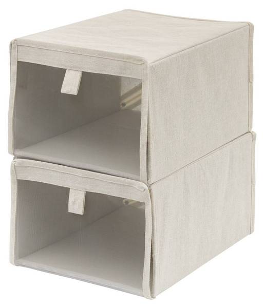 Schuhregale PLUS DRESSY 2er-Set Beige - Papier - 33 x 17 x 25 cm