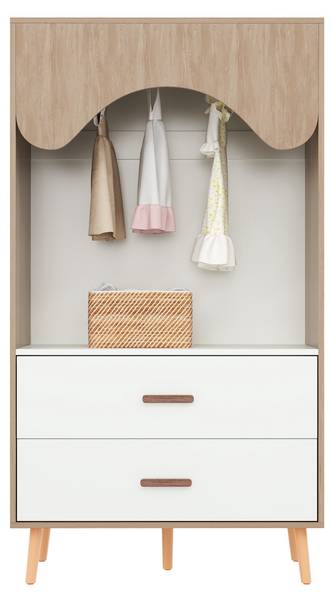 Kinderkleiderschrank LucyNaturWoody Braun - Holzwerkstoff - 160 x 142 x 46 cm
