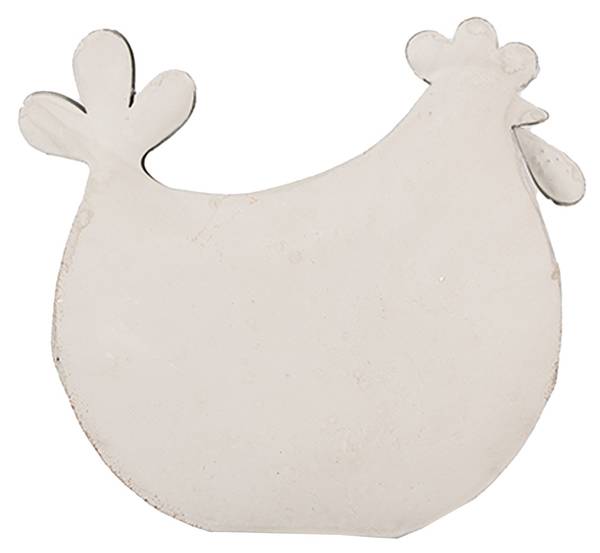 Figur Huhn DekoEaster-Kyson Weiß - Metall - 6 x 14 x 15 cm