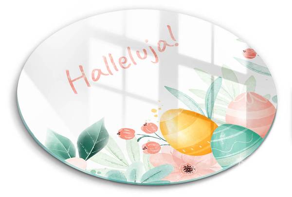 Schneidebrett Festliches Halleluja Glas - 40 x 40 x 1 cm