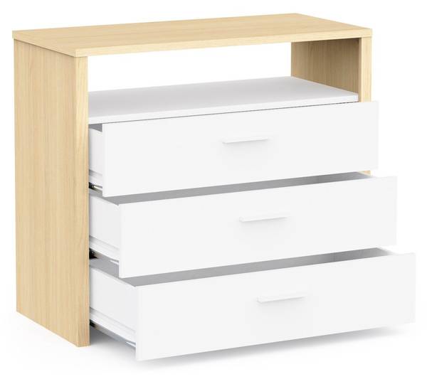 Ladekast HEVA wit - plaatmateriaal op houtbasis - 44 x 82 x 93 cm