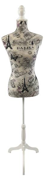 Weibliche Schneiderpuppe 36/38 Paris Beige - Schwarz - Weiß - Polyester - 41 x 167 x 34 cm