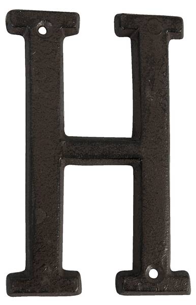 Eisen Buschstabe H LH Braun - Metall - 1 x 13 x 8 cm