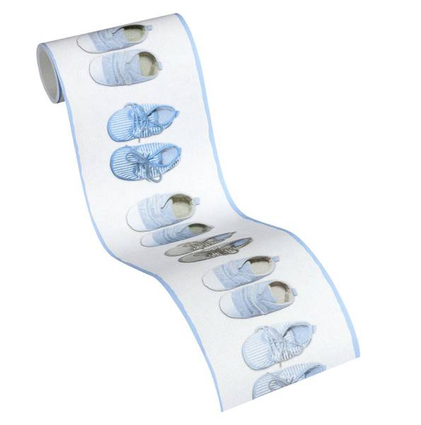 Kinderschühchen Kinderzimmer Bordüre Blau