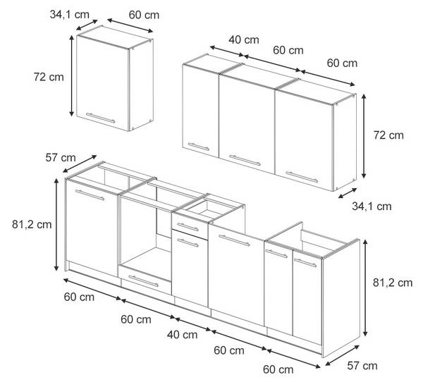 Küchenzeile Fame-Line 64199 Eiche Dekor
