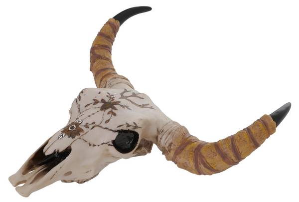 Deko Schädel Q11 Beige - Polyresin - 41 x 43 x 12 cm
