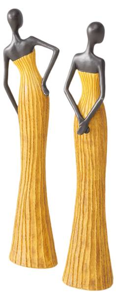 Skulptur Eleganza 2er Set Schwarz - Kunststoff - 5 x 31 x 8 cm