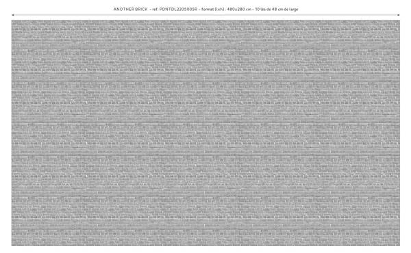 Panorama-Tapete Another Brick Grau - Papier - 480 x 280 x 480 cm