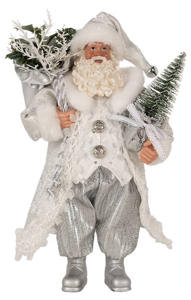 Weihnachtsmann Xmas&Grayson Weiß - Kunststoff - 10 x 27 x 16 cm