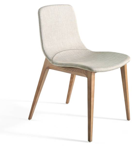 Stuhl  4049 Beige - Braun - Mischgewebe - Strukturstoff - Flachgewebe - Webstoff - 60 x 78 x 48 cm