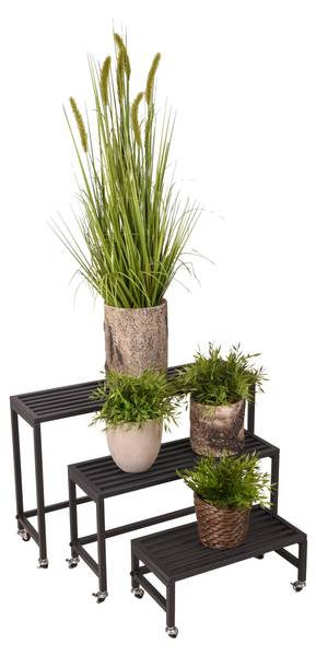 Pflanzbank JAKOB (3er-Set) Schwarz - Metall - 20 x 45 x 70 cm
