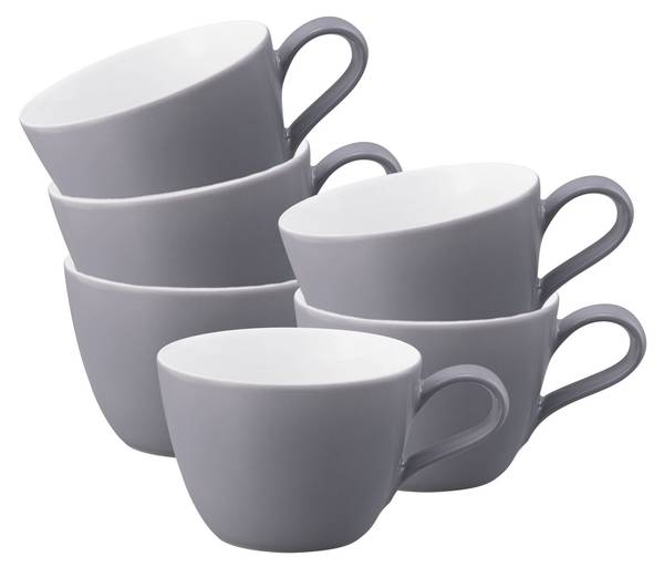 Kaffeetassen Life Fashion 6er Set Grau