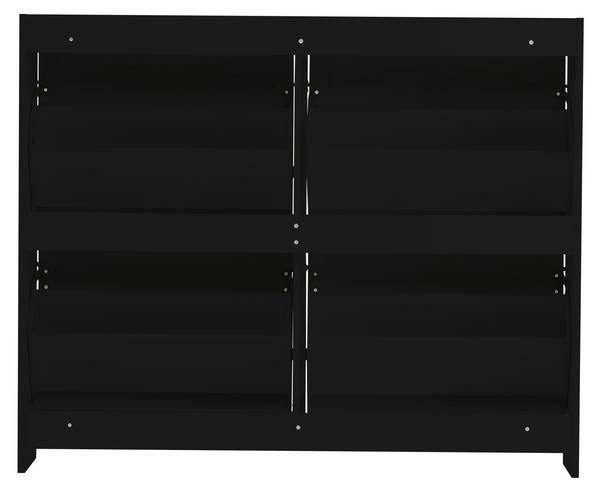Schuhkipper HeSun Ⅲ Schwarz - Holzwerkstoff - 110 x 90 x 24 cm