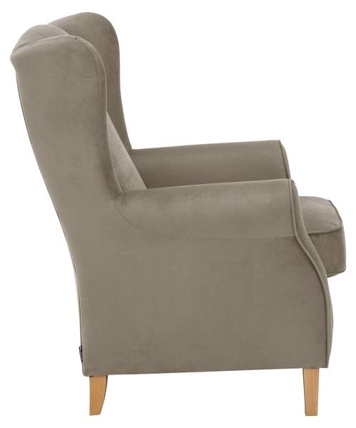 Lorris Ohrenbackensessel, hellbraun Braun - Polyester - 77 x 103 x 86 cm