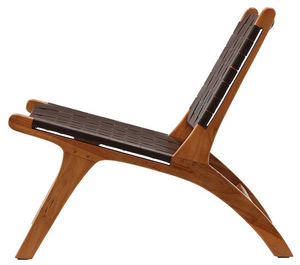 Sessel Rike Braun - Holz teilmassiv - 65 x 75 x 80 cm
