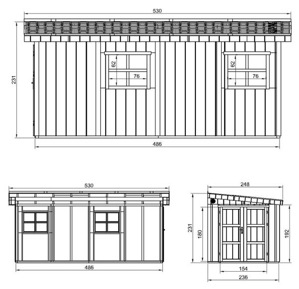 Gartenhaus M940BCS Hellgrau