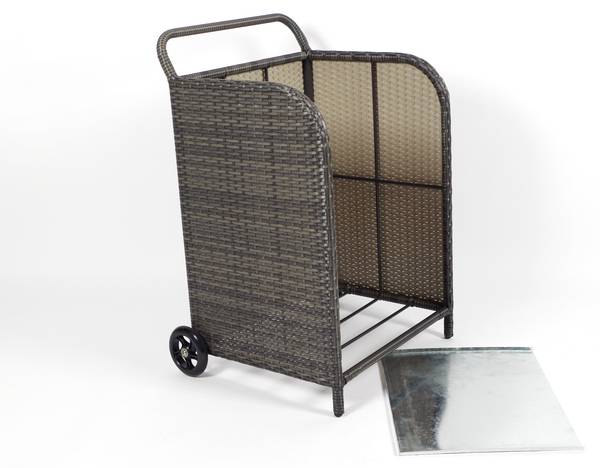 Kaminholzkorb ROLL 29301-23 Grau - Polyrattan - 48 x 79 x 52 cm