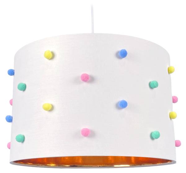 Hängelampe Kinderzimmer Bommeln Grün - Weiß - Gelb - Polyester - Eisen - 35 x 130 x 35 cm