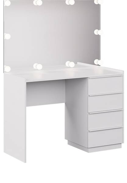 Schminktisch Viktoria 59330 2er set Weiß - Holzwerkstoff - 110 x 78 x 45 cm