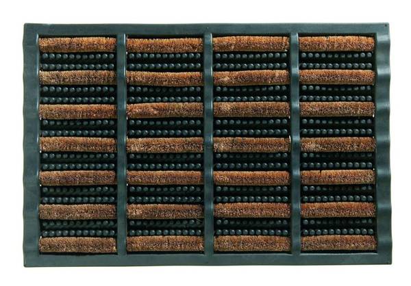 Fußmatte Indoor und Outdoor RIMINI Braun - Gummibaum - 60 x 3 x 40 cm