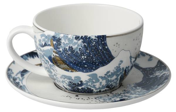 Tasse Katsushika Hokusai - Die Welle Blau - Weiß - Porzellan - 15 x 7 x 15 cm